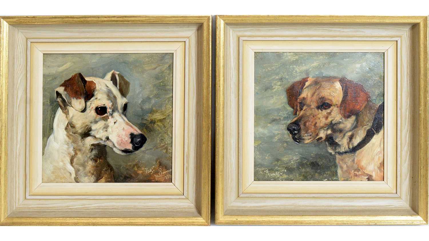 Late 19th Century British School - A Pair of Dog Portraits | oil