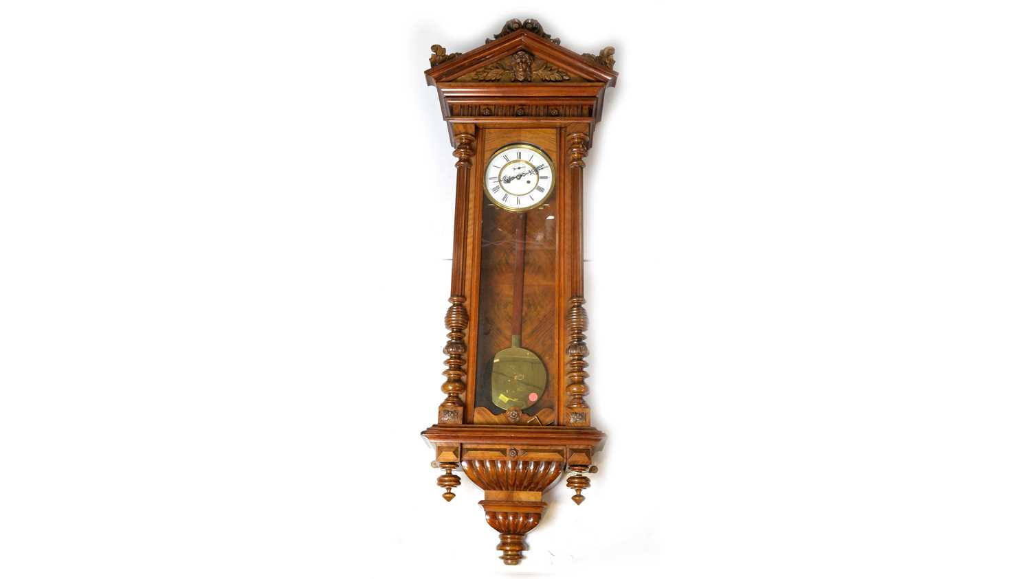 A Vienna walnut cased wall clock