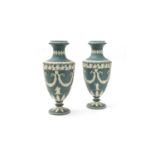 Pair Dudson sprigged vases