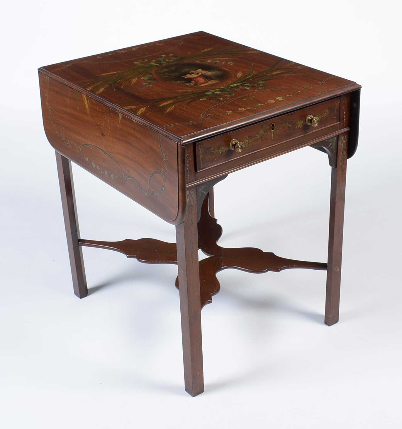 Edwards & Roberts: a late 19th Century painted mahogany Pembroke table. - Image 2 of 7