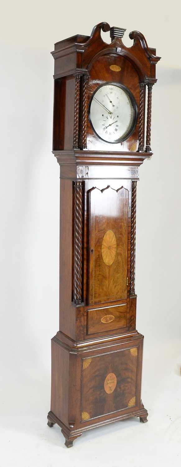 A Victorian inlaid mahogany striking domestic longcase regulator, - Image 5 of 11