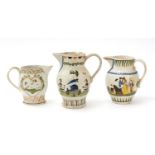 Three Prattware jugs