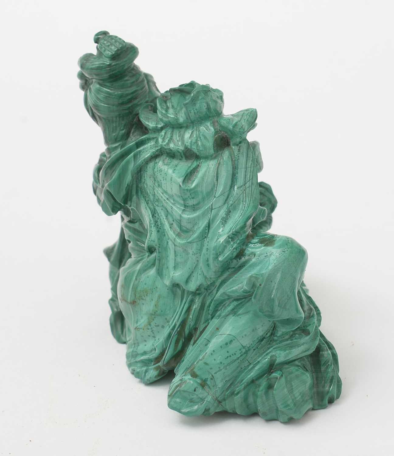 Chinese carved Malachite figure - Image 3 of 30