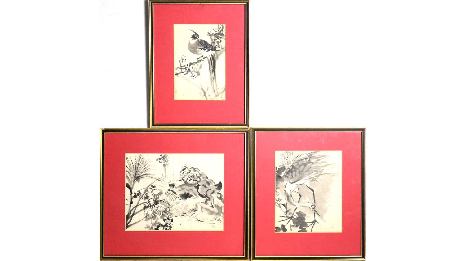 Three Chinese ink drawings