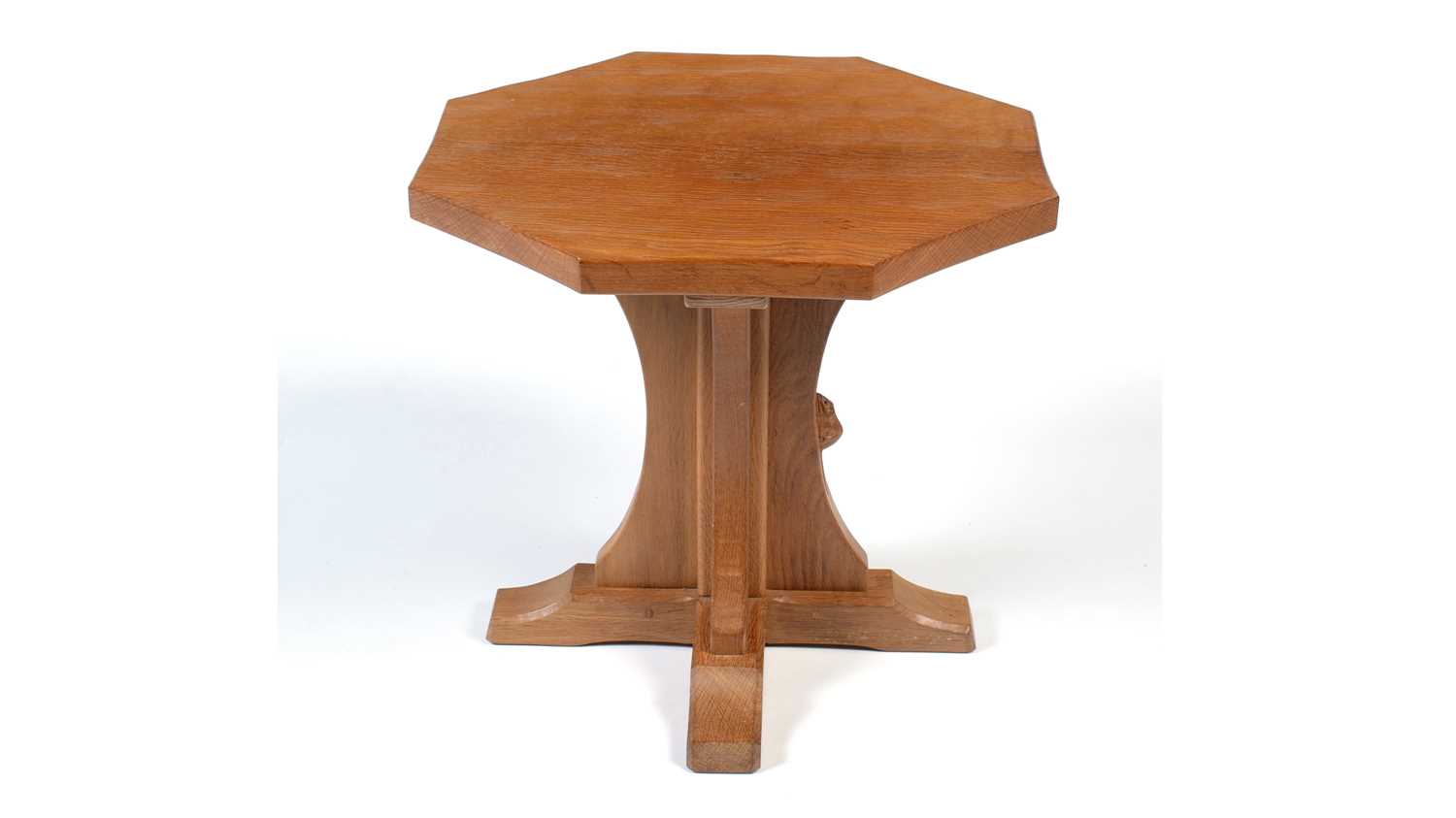 Workshop of Robert ‘Mouseman’ Thompson (Kilburn): an oak octagonal coffee table.