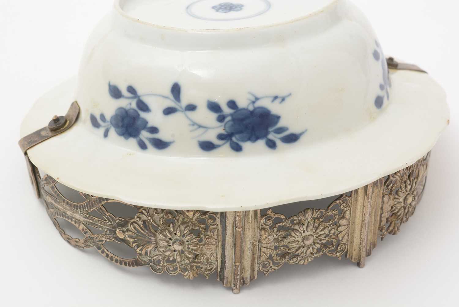 Kangxi blue and white bowl with European metal mounts - Image 12 of 26