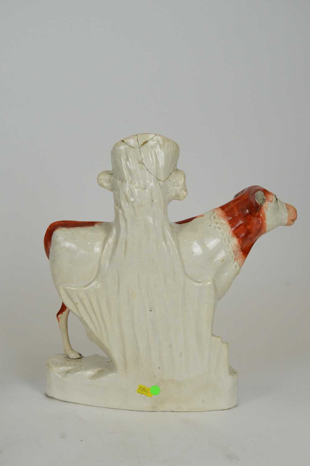 Pair of Staffordshire 'MILK SOLD HERE' cows - Image 3 of 7