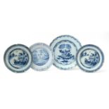 Four delftware plates