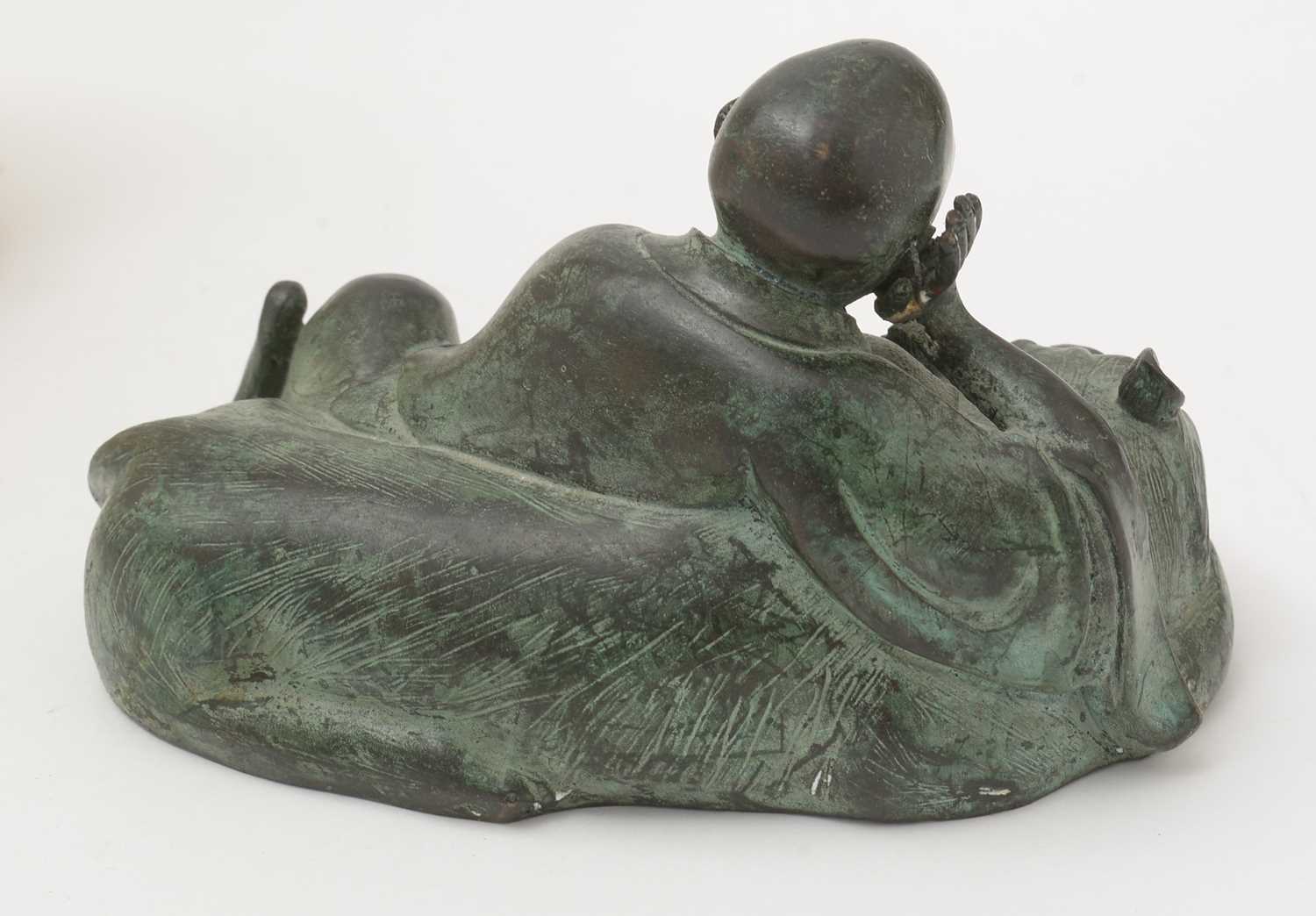 Large blanc de chine style figure Buddha, Bronzed figure and tiger - Image 3 of 23