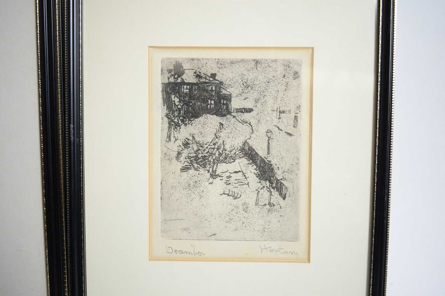 George Edward Horton - Two snow scenes; December, and Winter in England | etchings - Image 5 of 5