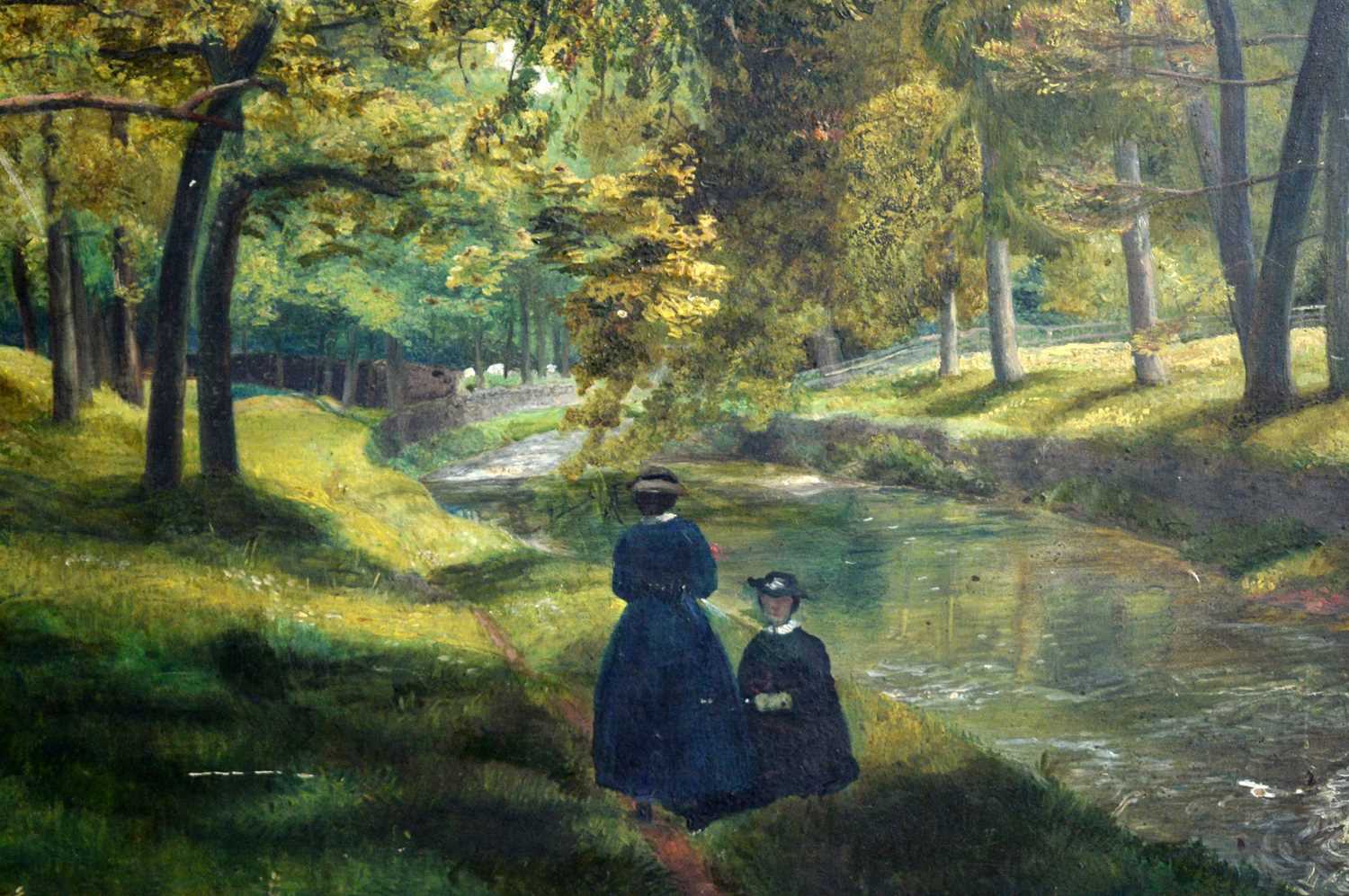 19th Century British School - Figures in a Verdant Landscape | oil - Image 3 of 5