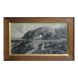 James Henry Butterworth - Basking in a Bay on the Isle of Man | charcoal