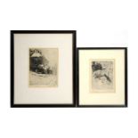 George Edward Horton - Two snow scenes; December, and Winter in England | etchings