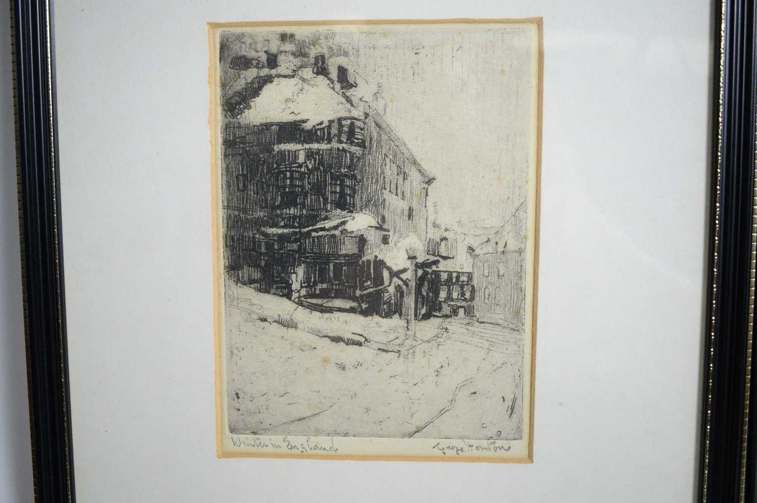 George Edward Horton - Two snow scenes; December, and Winter in England | etchings - Image 2 of 5