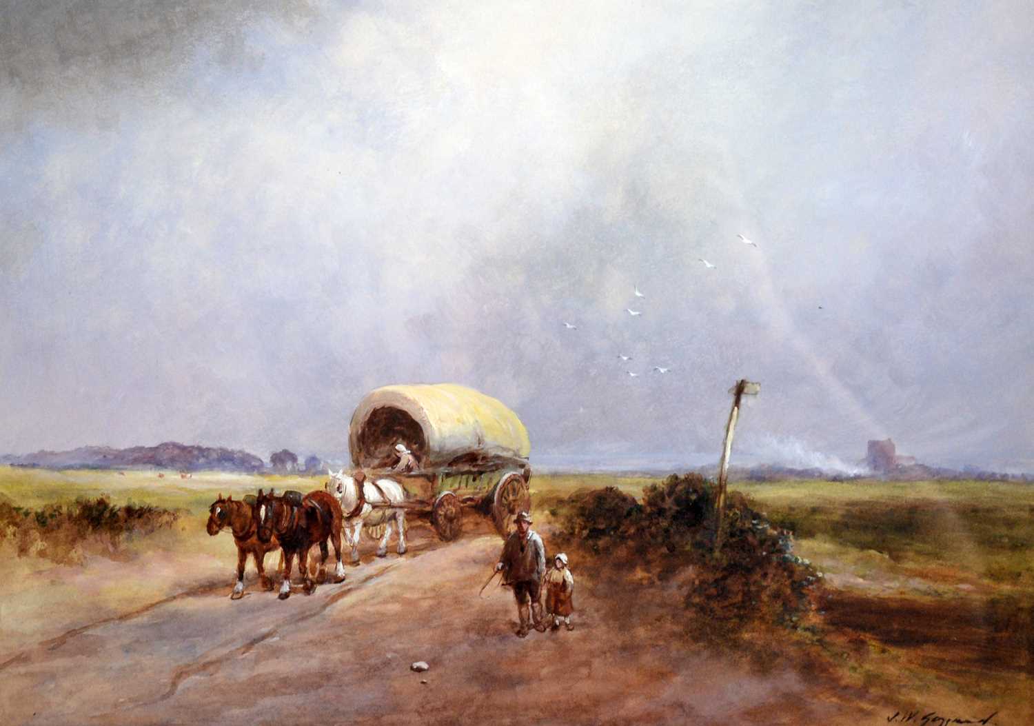 James Walter Gozzard - A Traveller Family and their Vargo Wagon | watercolour - Image 3 of 5