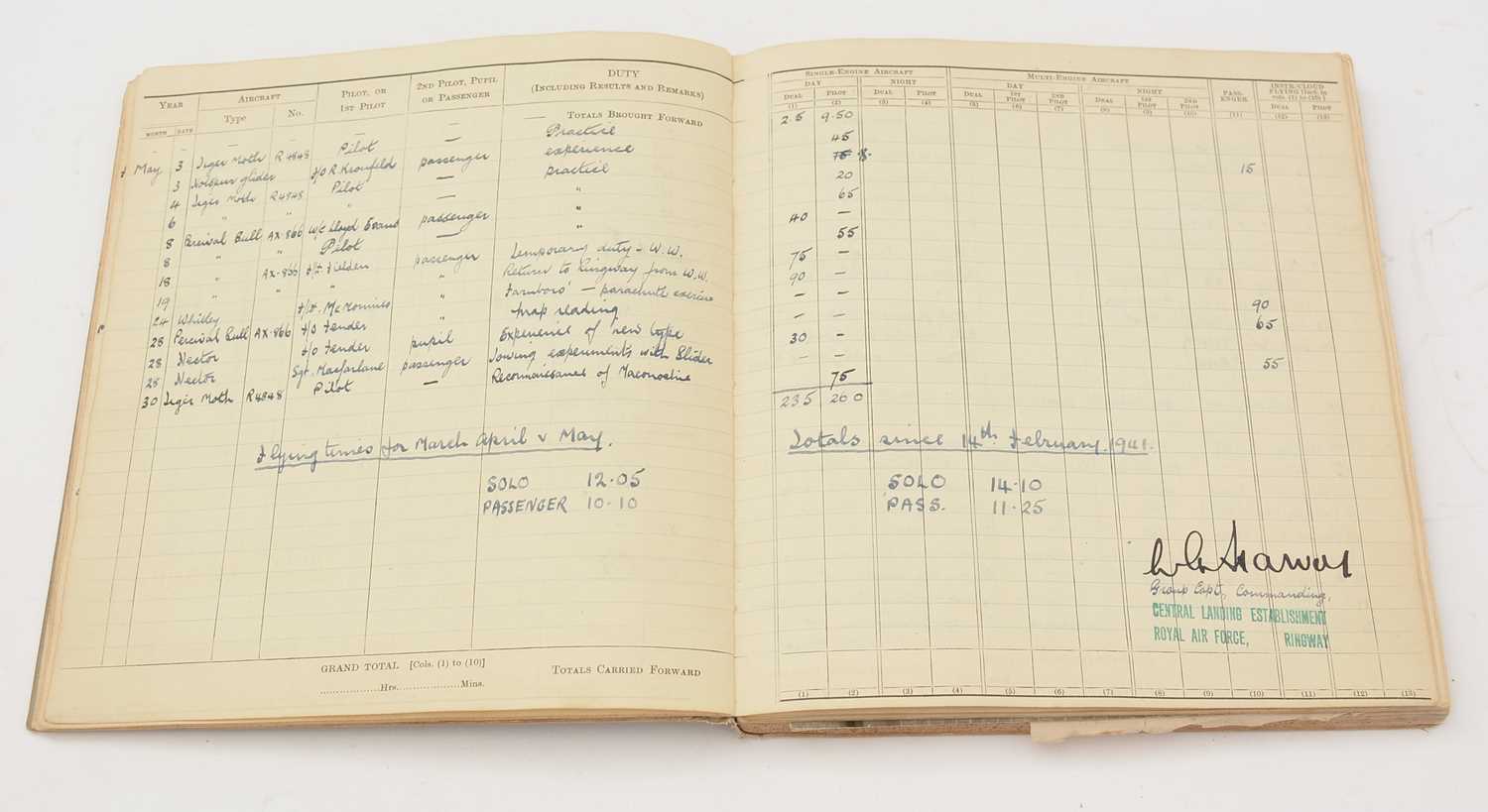The Second World War Royal Air Force Pilot's Flying Log Book of Group Captain Maurice Ashdown - Image 12 of 17