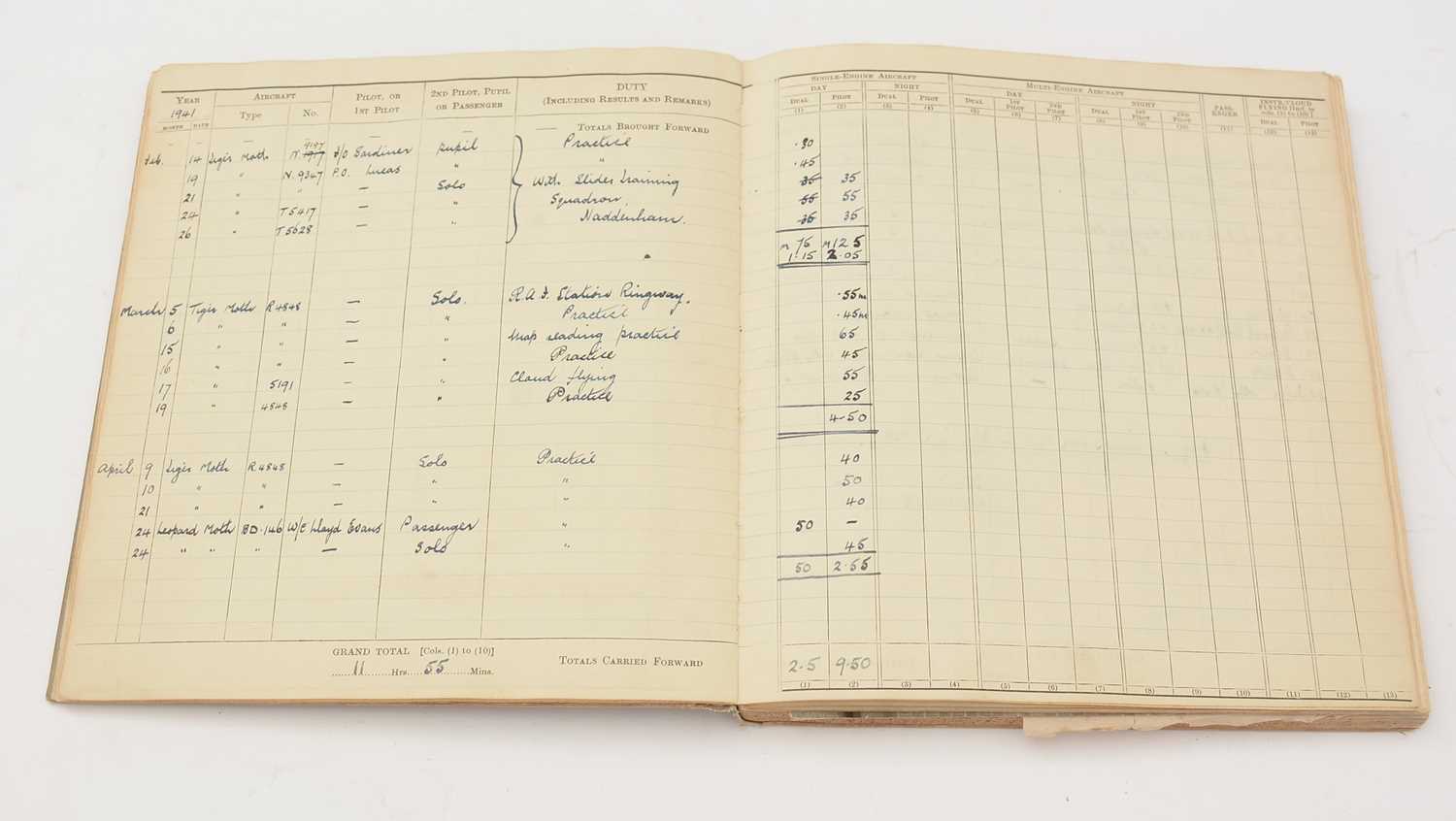 The Second World War Royal Air Force Pilot's Flying Log Book of Group Captain Maurice Ashdown - Image 11 of 17
