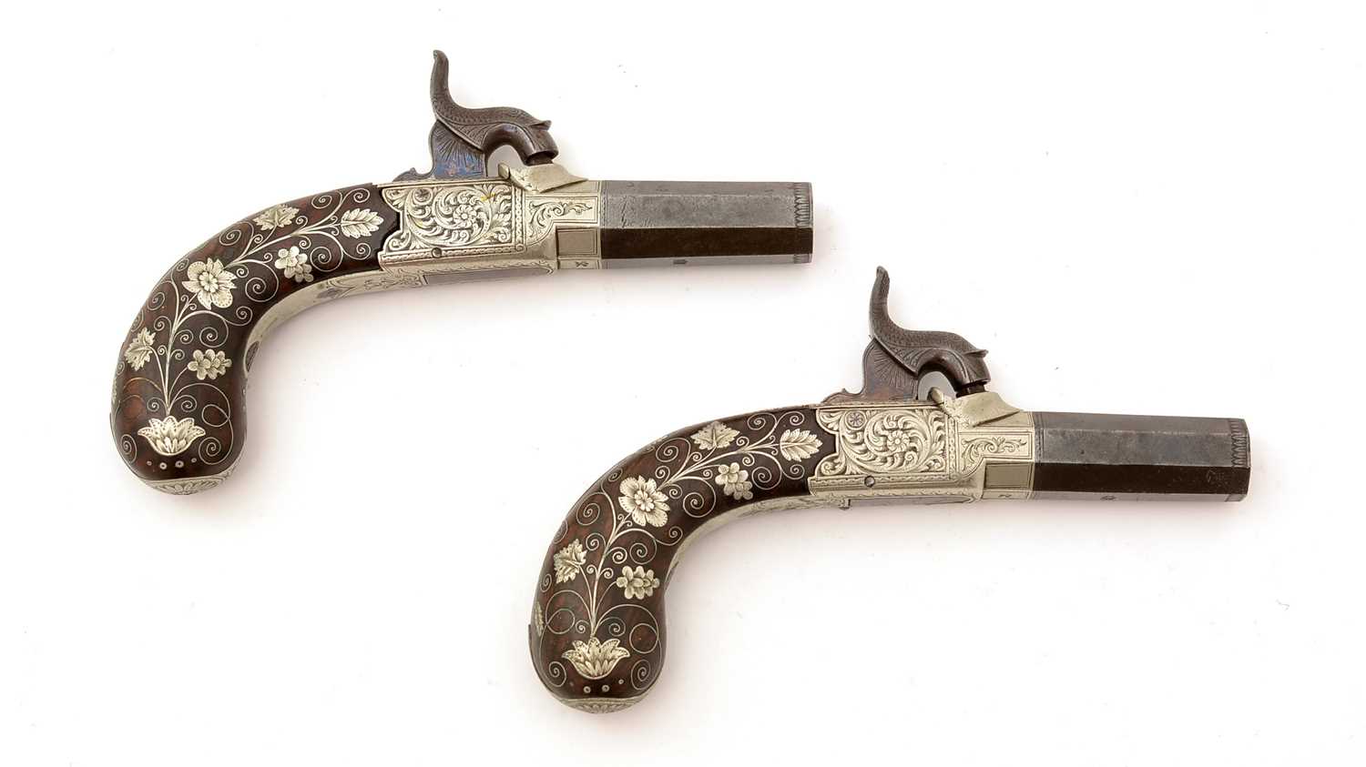 A cased pair of 19th Century percussion pistols, by Smith, - Image 2 of 51