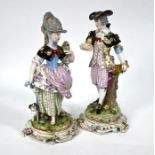 AMENDED DESCRIPTION - A pair of 19th century Meissen style figures