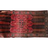 A modern Persian Hamadan rug, 295 cm x 143 cm