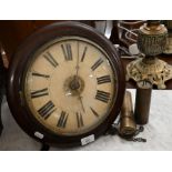 A continental 19th century mahogany wall clock