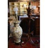 Ceramic table lamp to/w a metal table lamp (2)