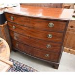 A 19th century mahogany bowfront chest of four long graduating drawers