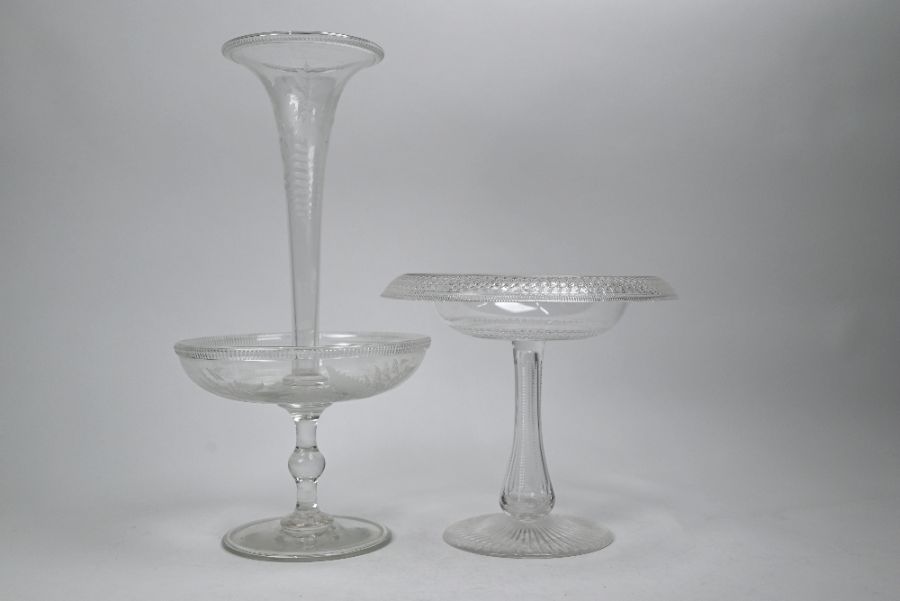 A Victorian glass epergne - Image 2 of 8