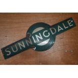 A vintage Southern Railways enamel 'target' station sign for Sunningdale