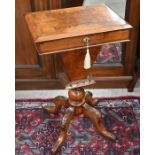 A Victorian walnut sewing table