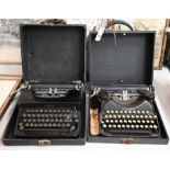 Two vintage Corona portable typewriters