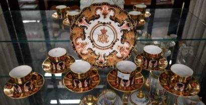 Set of six Royal Crown Derby Imari coffee cans and saucers