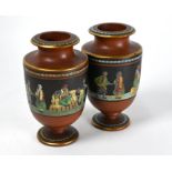 A pair of 19th century Continental terracotta baluster vases