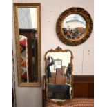 Three various gilt framed mirrors