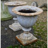 Pair of cast iron urn planters (2)
