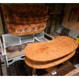 An Art Deco period two seater sofa and a coffee walnut coffee table (2)