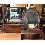 Two Victorian mahogany platform toilet mirrors