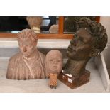 Three portrait busts