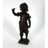 A 19th century Continental small brown-patinated bronze figure