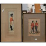 Two military uniform study engravings