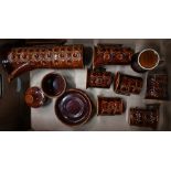 A 1960s design Portmeirion brown-glazed coffee set
