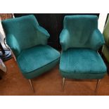 A pair of 1960's style cocktail chairs