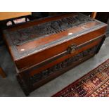 A Chinese hardwood and camphor-lined blanket chest