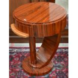 A simulated rosewood Art Deco style occasional table