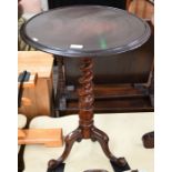 A Victorian rosewood barley twist wine table