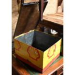 A vintage 'Shell' petroleum square steel workshop box