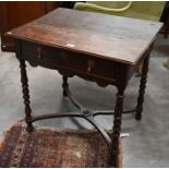 A provincial 18th century oak and fruitwood hall table