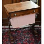 A Victorian rosewood sewing table