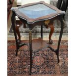 A French mahogany glazed vitrine with glazed top