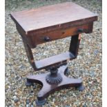 Victorian rosewood work table to/w a jardiniere stand